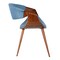 Armen Living Butterfly Mid-Century Dining Chair in Walnut Finish and Blue Fabric LCBUCHWABL - alternate 2